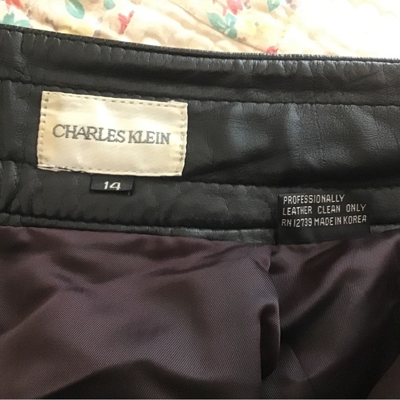 Vintage Charles Klein genuine leather pants.  Fully lined. - Picture 4 of 5